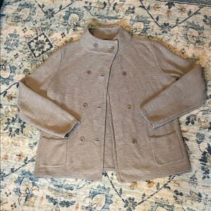 Women’s Double-Breasted Knit Jacket in light gray